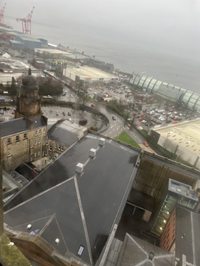 Greenock Town Hall new roof December 2024 aerial